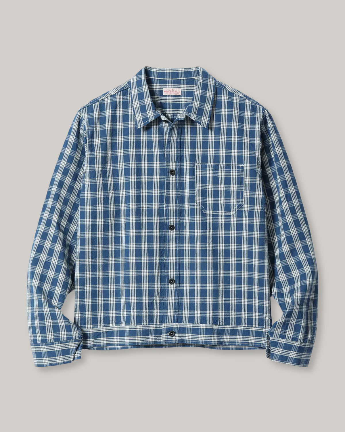 UNION SUPPLY PALAKA CHECK SHIRT BLOUSE - BLUE CHECK