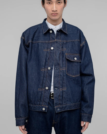 CIOTA SINGLE POCKET DENIM JACKET - NAVY (ONE WASH)