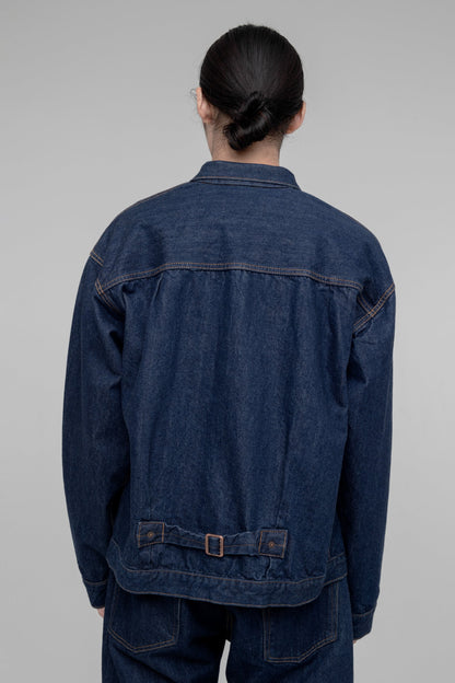 CIOTA SINGLE POCKET DENIM JACKET - NAVY (ONE WASH)