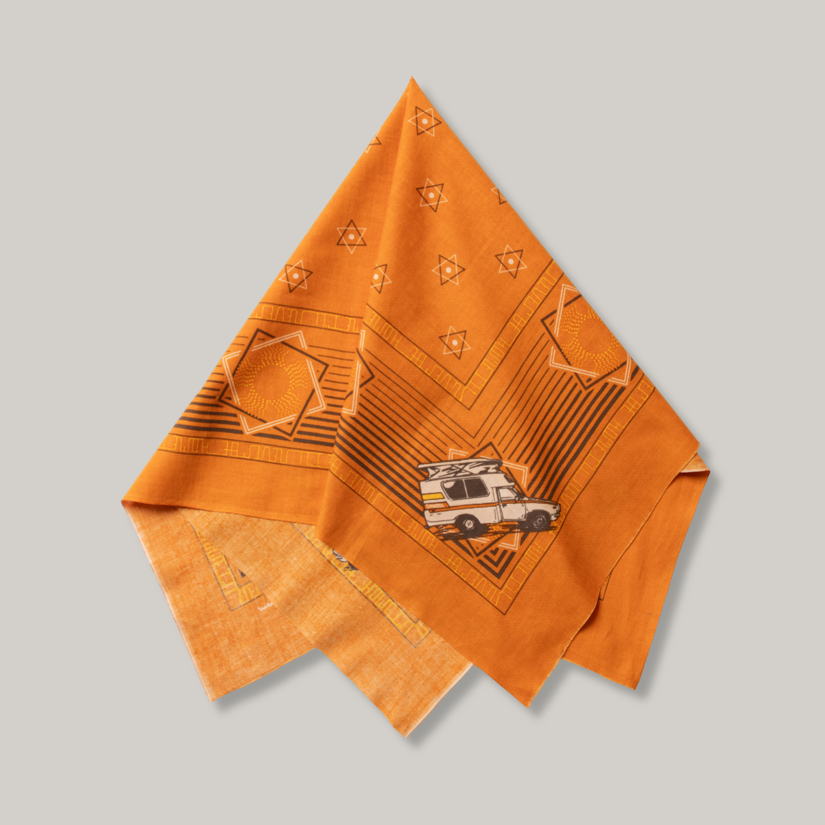 ONE EAR BRAND 'HOME I'LL NEVER BE' BANDANA - CHEDDAR ORANGE