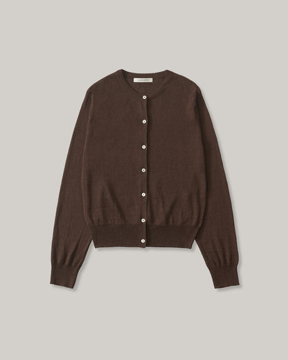 NOTHING WRITTEN ROLA LINEN CARDIGAN - BROWN