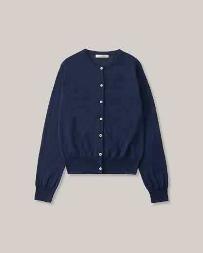 NOTHING WRITTEN ROLA LINEN CARDIGAN - NAVY
