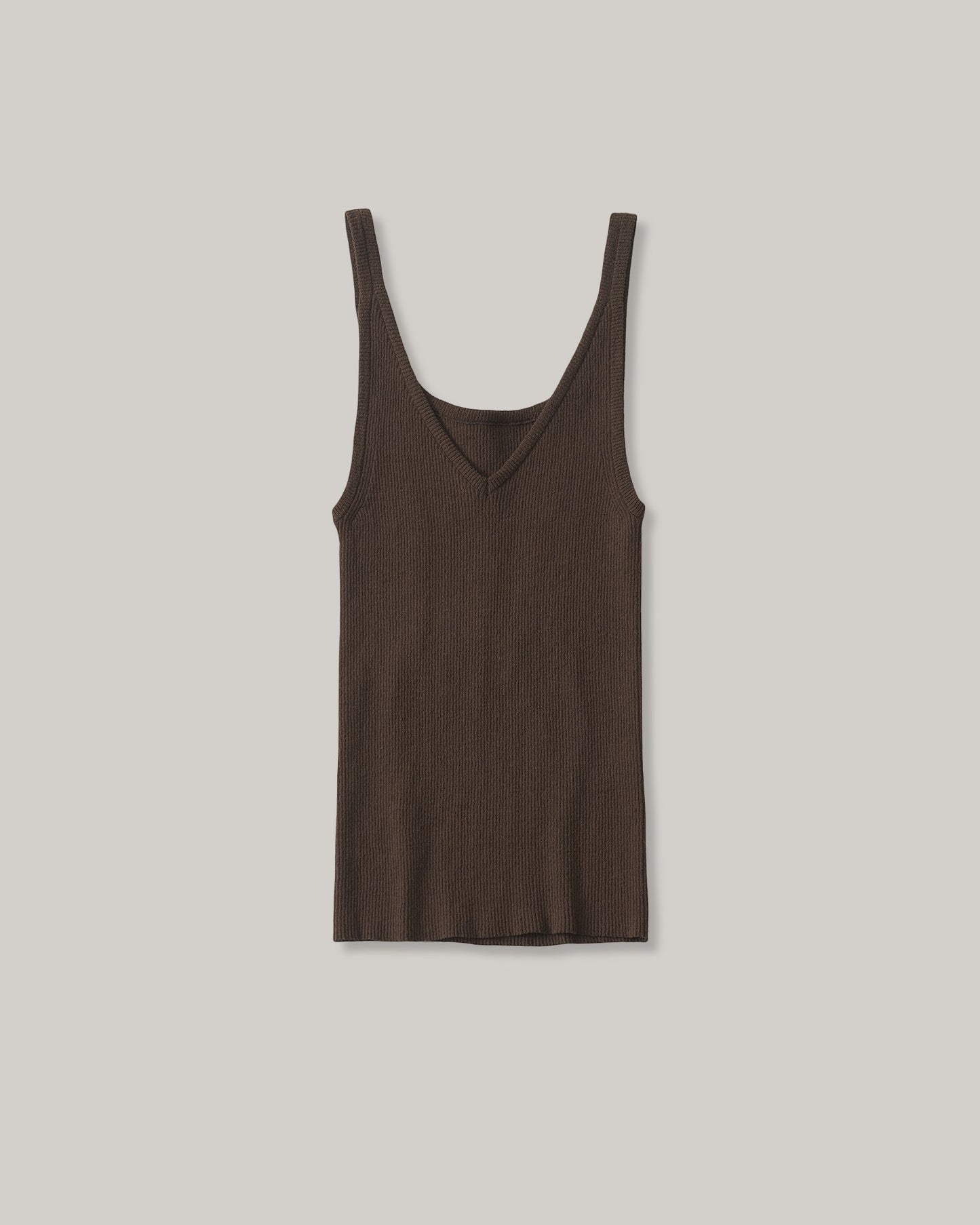 NOTHING WRITTEN HAZE V-NECK SLEEVELESS - BROWN