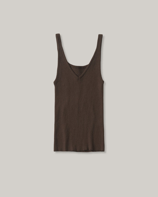 NOTHING WRITTEN HAZE V-NECK SLEEVELESS - BROWN