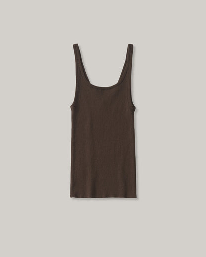 NOTHING WRITTEN HAZE V-NECK SLEEVELESS - BROWN