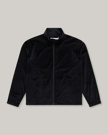 WORKS AND DAYS - CORDUROY TRAINING ZIP JACKET - BLACK