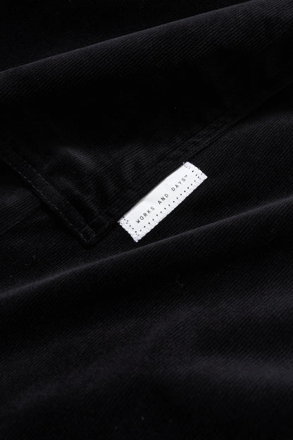 WORKS AND DAYS - CORDUROY TRAINING ZIP JACKET - BLACK