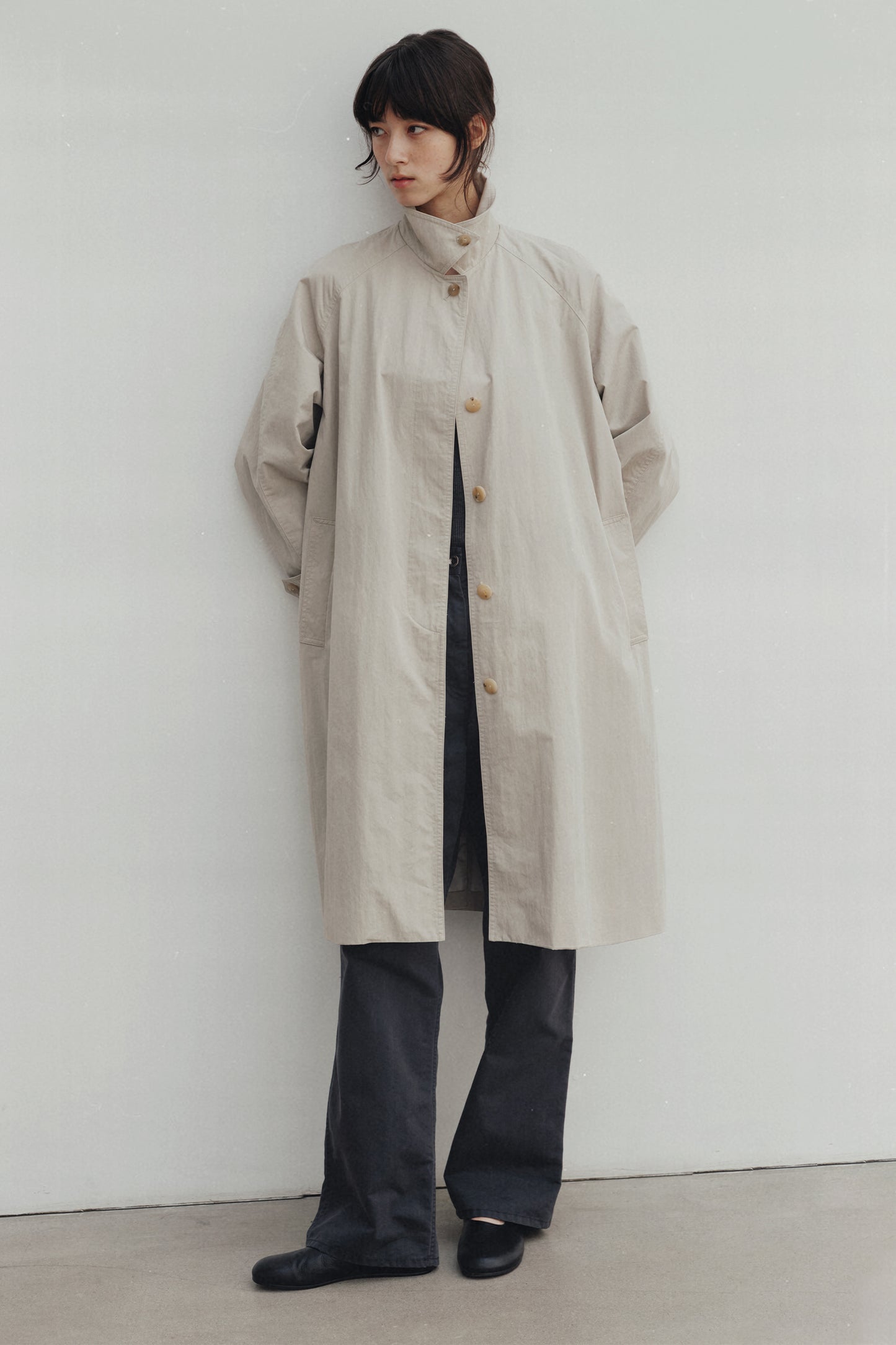 NORTHING WRITTEN CLASSIC OVERSIZED BALMACAAN COAT - BEIGE