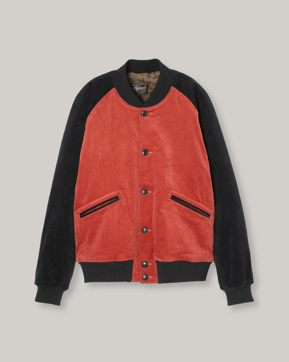 STEVENSON OVERALL CO. GOLDEN ERA ATHLETIC JACKET - RED x BLACK