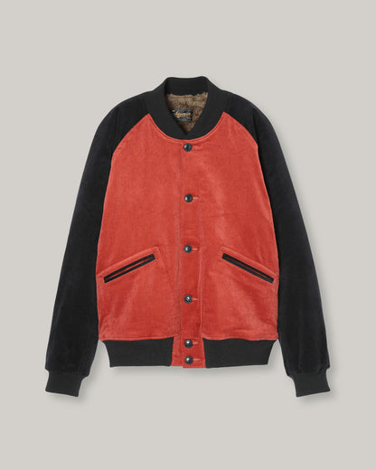 STEVENSON OVERALL CO. GOLDEN ERA ATHLETIC JACKET - RED x BLACK