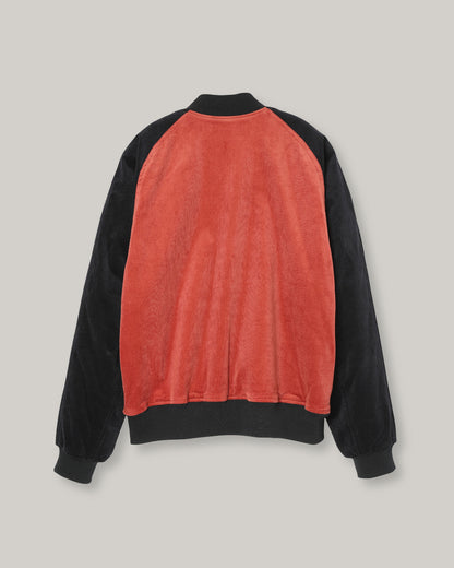 STEVENSON OVERALL CO. GOLDEN ERA ATHLETIC JACKET - RED x BLACK