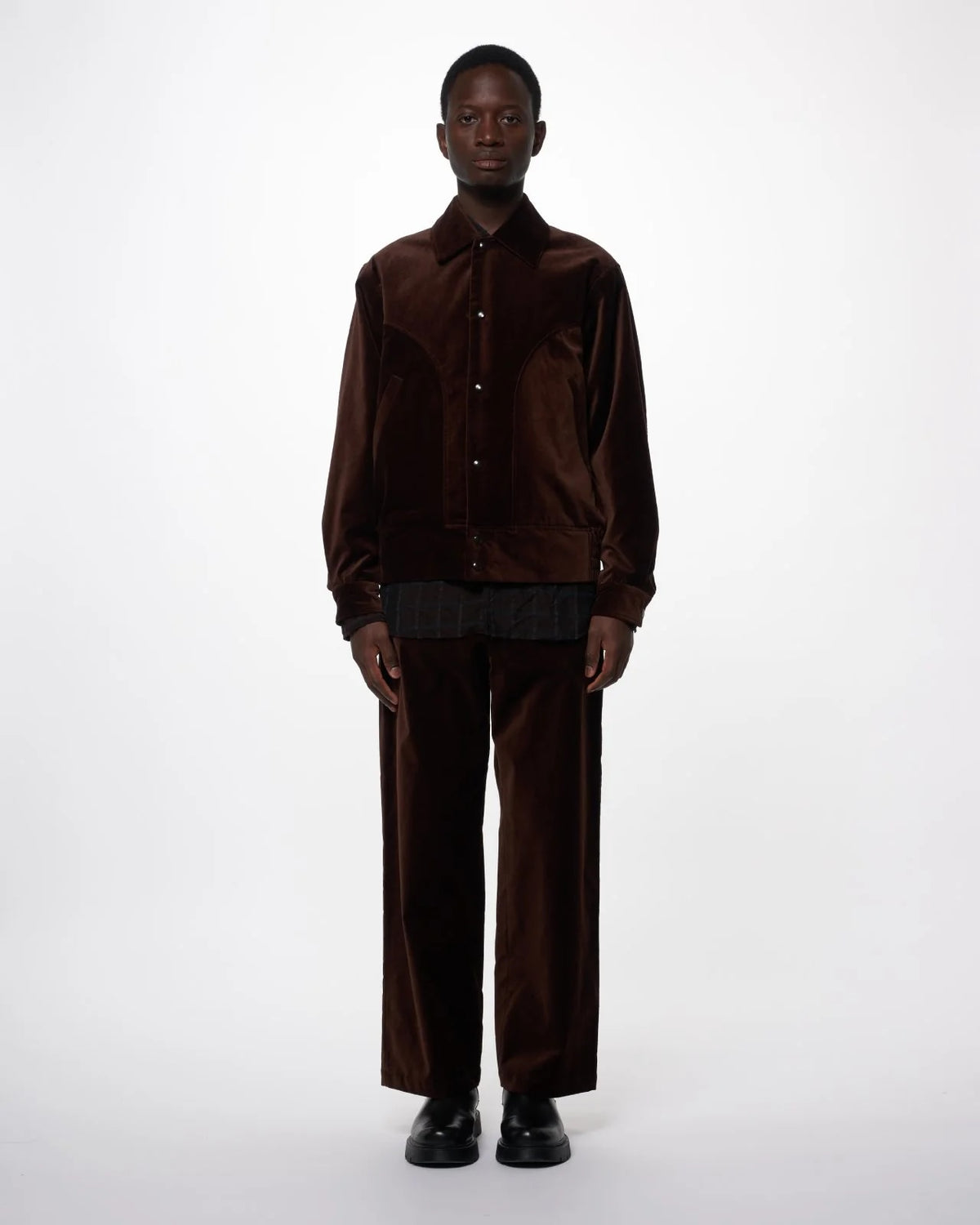 MARKA COTTON VELVET COWBOY JACKET - BROWN