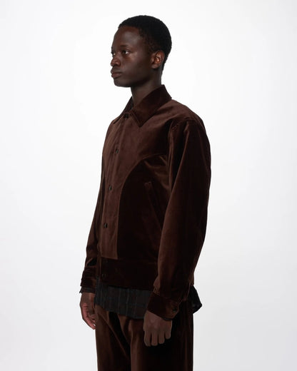 MARKA COTTON VELVET COWBOY JACKET - BROWN