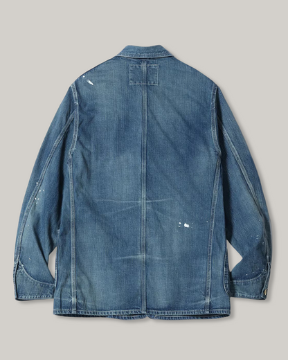 SUGAR CANE 11oz. BLUE DENIM WORK COAT AGED MODEL