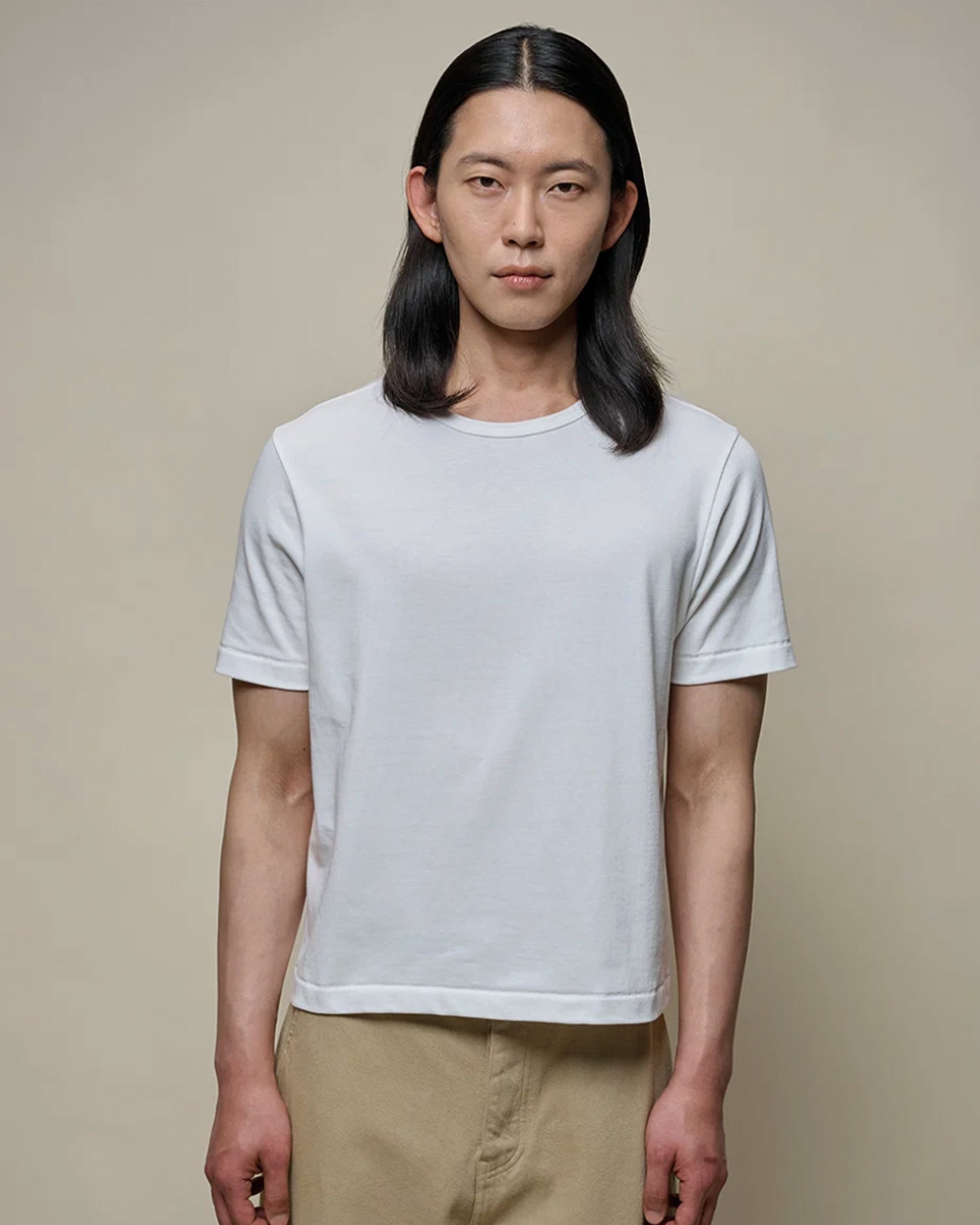 MERZ B SCHWANEN 2M15C CROPPED FIT T-SHIRT - WHITE