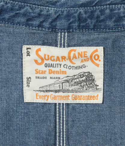 SUGAR CANE 11oz. BLUE DENIM WORK COAT AGED MODEL