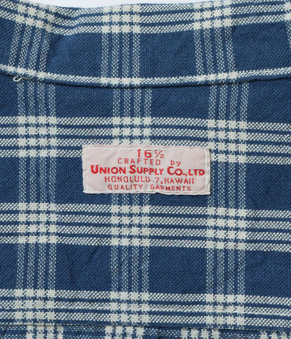 UNION SUPPLY PALAKA CHECK SHIRT BLOUSE - BLUE CHECK