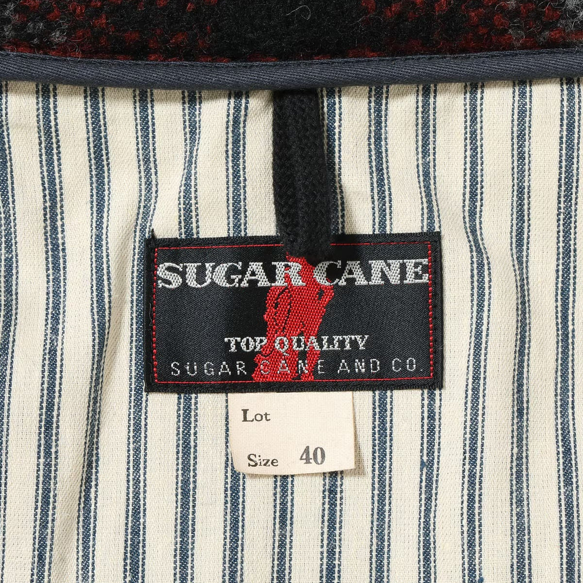 SUGAR CANE FICTION ROMANCE 24.75oz. WOOL PLAID SPORTS JACKET - RED