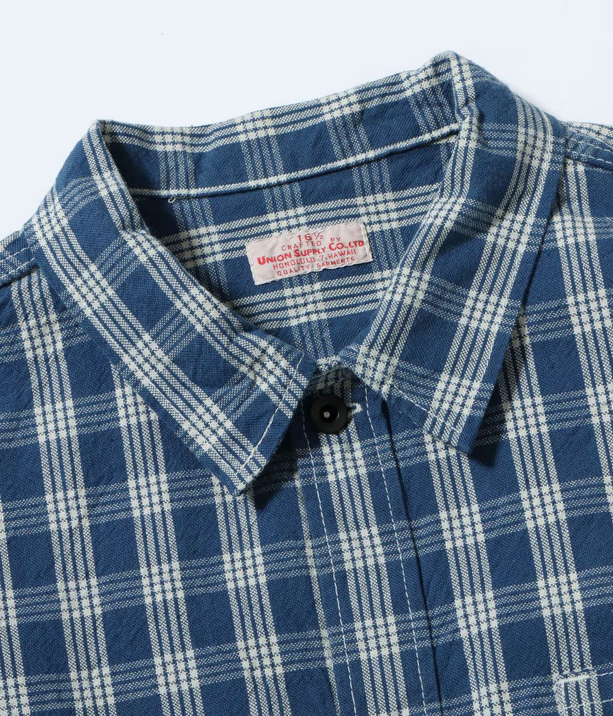 UNION SUPPLY PALAKA CHECK SHIRT BLOUSE - BLUE CHECK