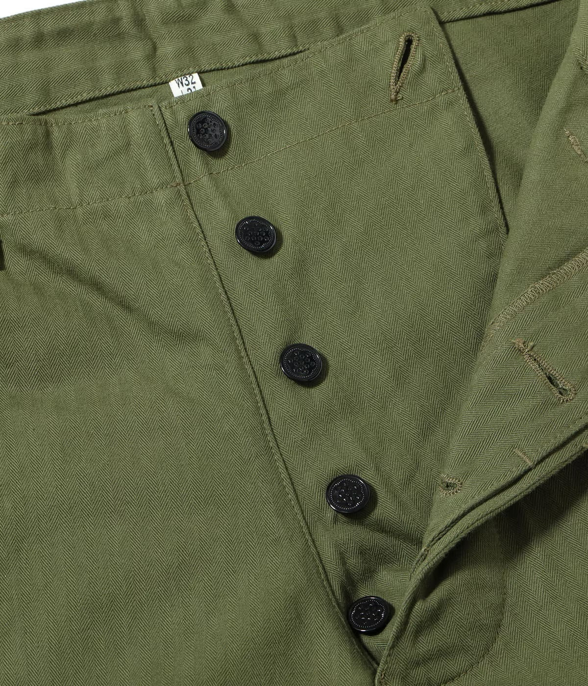 BUZZ RICKSON HERRINGBONE TWILL SPECIAL TROUSERS - OLIVE