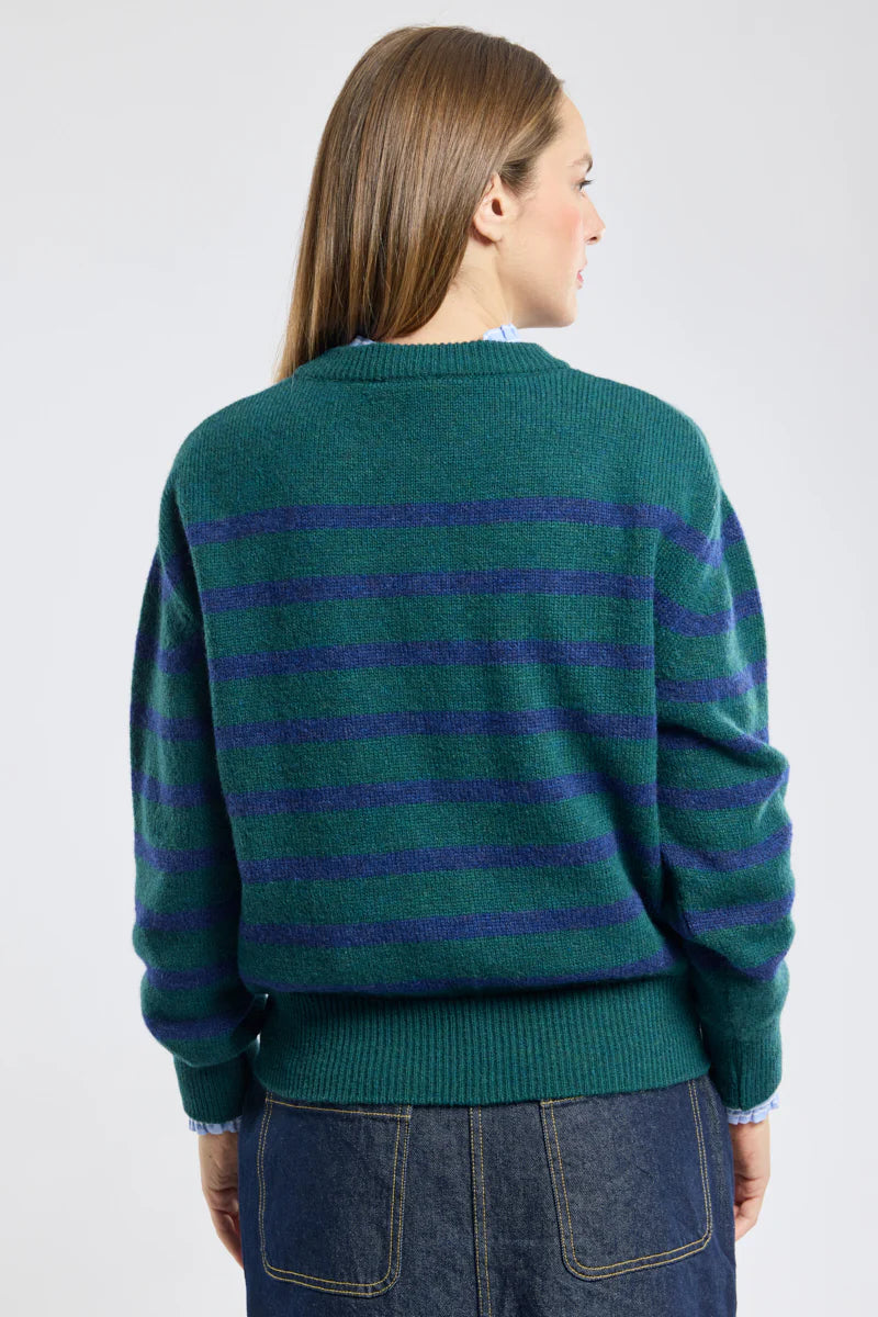 ARMOR LUX LADIES STRIPED SAILOR SWEATER - DARK SEA/ TWILIGHT BLUE