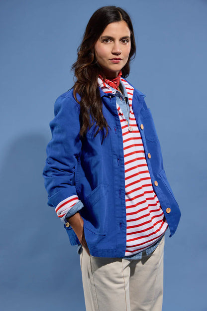 ARMOR LUX WOMEN'S FISHERMAN JACKET HERITAGE - MAZARINE MID BLUE