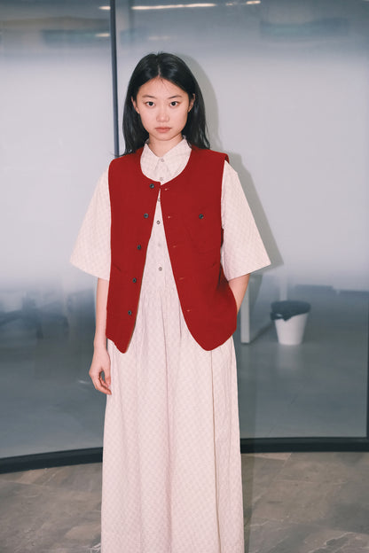 WORK WORKS OVERSIZED GATHERED PULLOVER DRESS - NAVY TEXTURED