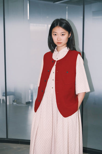 WORK WORKS OVERSIZED GATHERED PULLOVER DRESS - NAVY TEXTURED