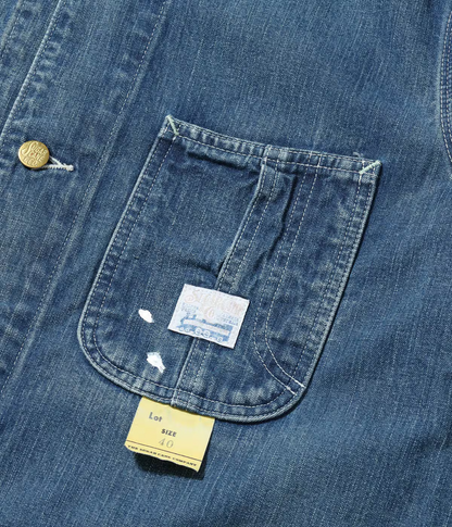 SUGAR CANE 11oz. BLUE DENIM WORK COAT AGED MODEL