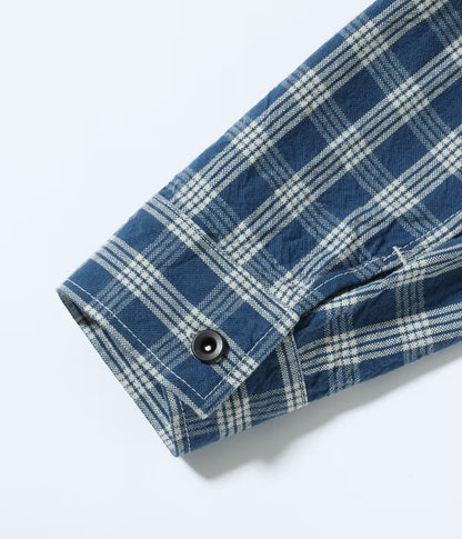 UNION SUPPLY PALAKA CHECK SHIRT BLOUSE - BLUE CHECK