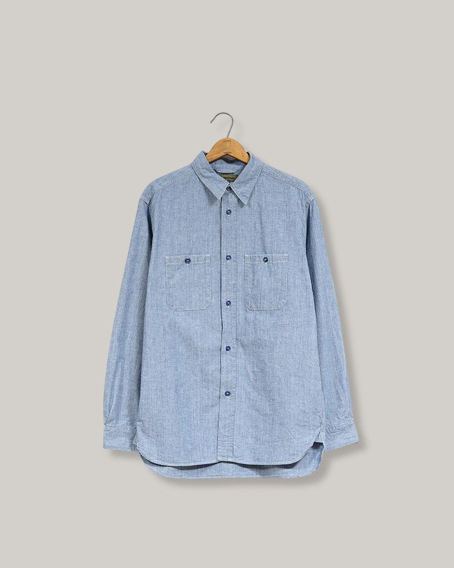 NIGEL CABOURN MAINLINE US NAVY SHIRT - HANK DYEINIG INDIGO