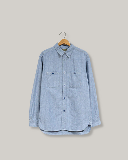 NIGEL CABOURN MAINLINE US NAVY SHIRT - HANK DYEINIG INDIGO