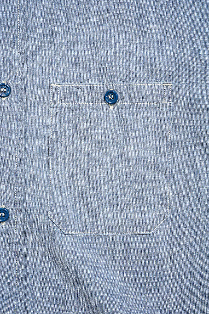 NIGEL CABOURN MAINLINE US NAVY SHIRT - HANK DYEINIG INDIGO