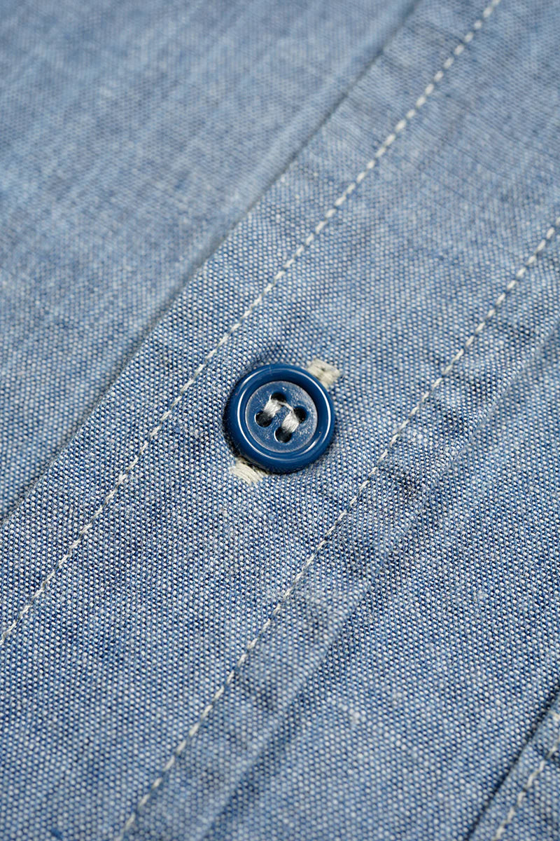 NIGEL CABOURN MAINLINE US NAVY SHIRT - HANK DYEINIG INDIGO