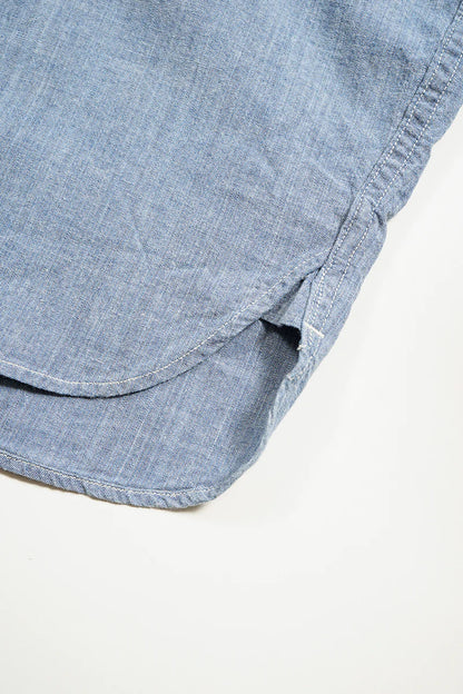 NIGEL CABOURN MAINLINE US NAVY SHIRT - HANK DYEINIG INDIGO