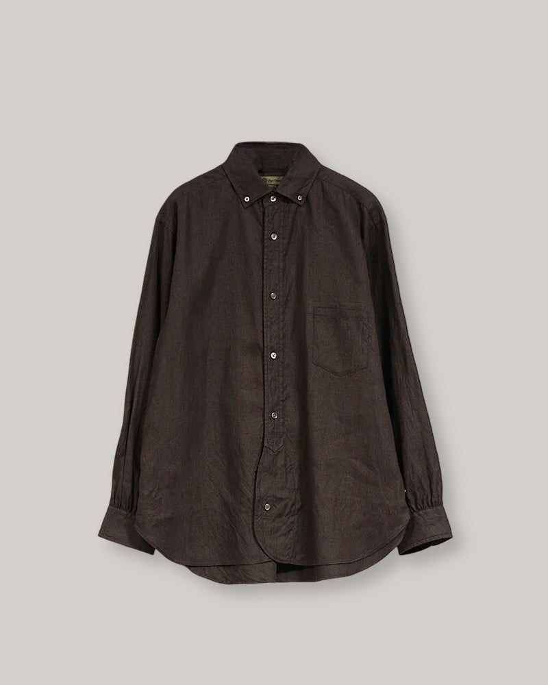 NIGEL CABOURN MAINLINE BRITISH OFFICER SHIRT HEMPHORSE CLOTH - CHARCOAL GREY MKII