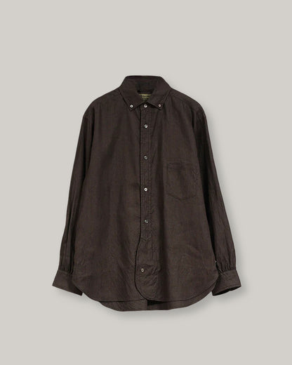 NIGEL CABOURN MAINLINE BRITISH OFFICER SHIRT HEMPHORSE CLOTH - CHARCOAL GREY MKII