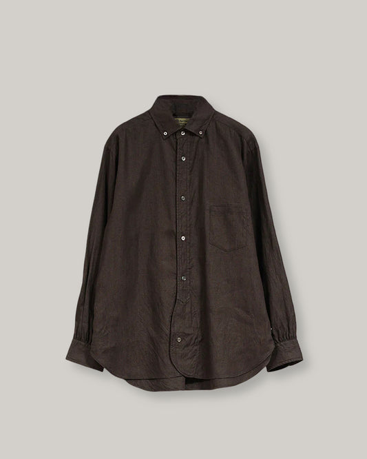 NIGEL CABOURN MAINLINE BRITISH OFFICER SHIRT HEMPHORSE CLOTH - CHARCOAL GREY MKII