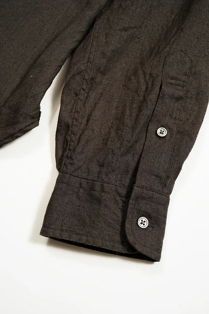 NIGEL CABOURN MAINLINE BRITISH OFFICER SHIRT HEMPHORSE CLOTH - CHARCOAL GREY MKII