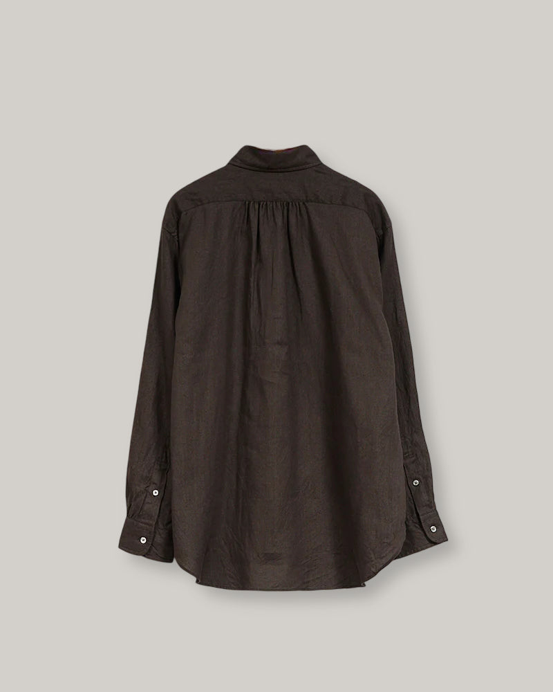 NIGEL CABOURN MAINLINE BRITISH OFFICER SHIRT HEMPHORSE CLOTH - CHARCOAL GREY MKII