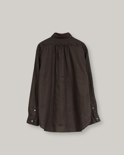 NIGEL CABOURN MAINLINE BRITISH OFFICER SHIRT HEMPHORSE CLOTH - CHARCOAL GREY MKII