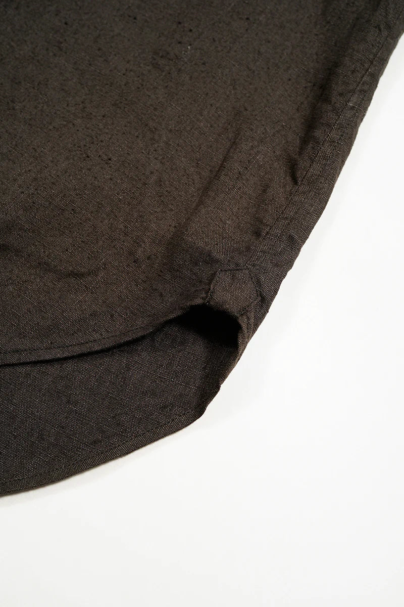 NIGEL CABOURN MAINLINE BRITISH OFFICER SHIRT HEMPHORSE CLOTH - CHARCOAL GREY MKII
