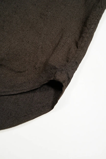 NIGEL CABOURN MAINLINE BRITISH OFFICER SHIRT HEMPHORSE CLOTH - CHARCOAL GREY MKII