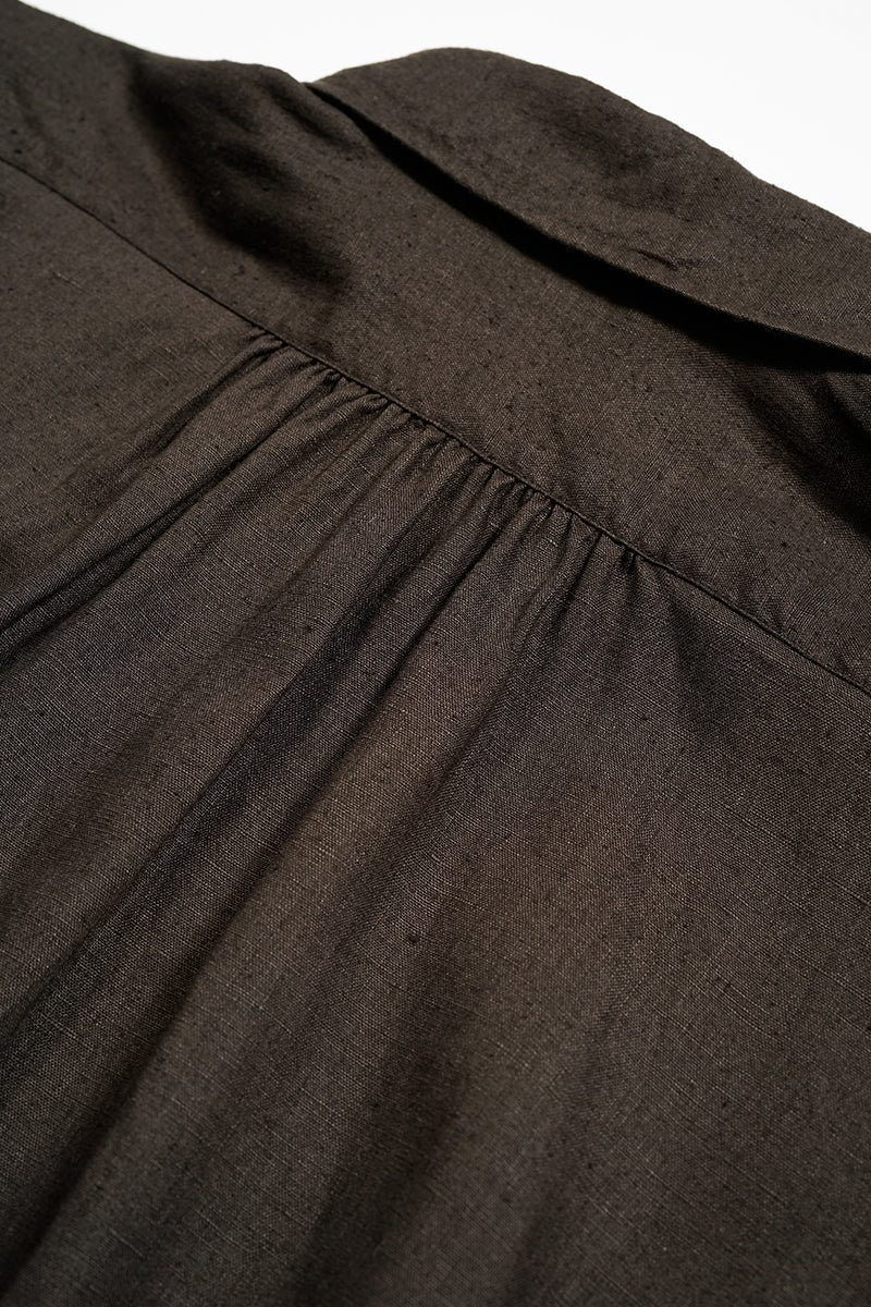 NIGEL CABOURN MAINLINE BRITISH OFFICER SHIRT HEMPHORSE CLOTH - CHARCOAL GREY MKII