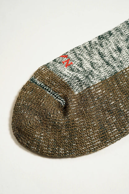 NIGEL CABOURN TWO TONE SOCKS -  DARK GREEN