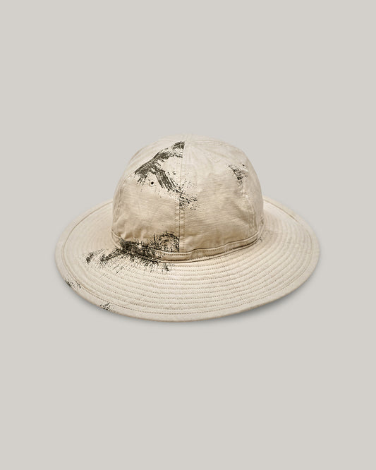 NIGEL CABOURN MAINLINE 40's HAT - FADE CAMO - IVORY