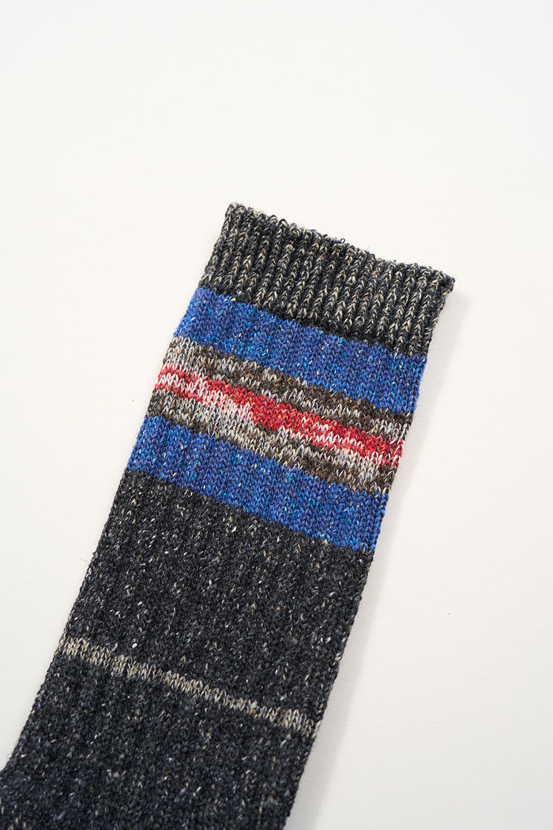 NIGEL CABOURN PANEL BORDER SOCKS - CHARCOAL