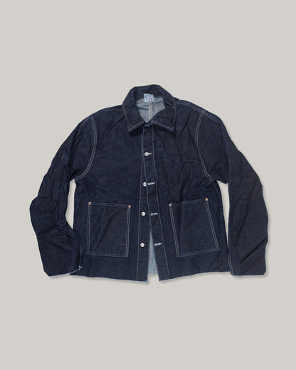 TENDER CROSS CUT JEANS JACKET 16oz SELVAGE DENIM - RINSED