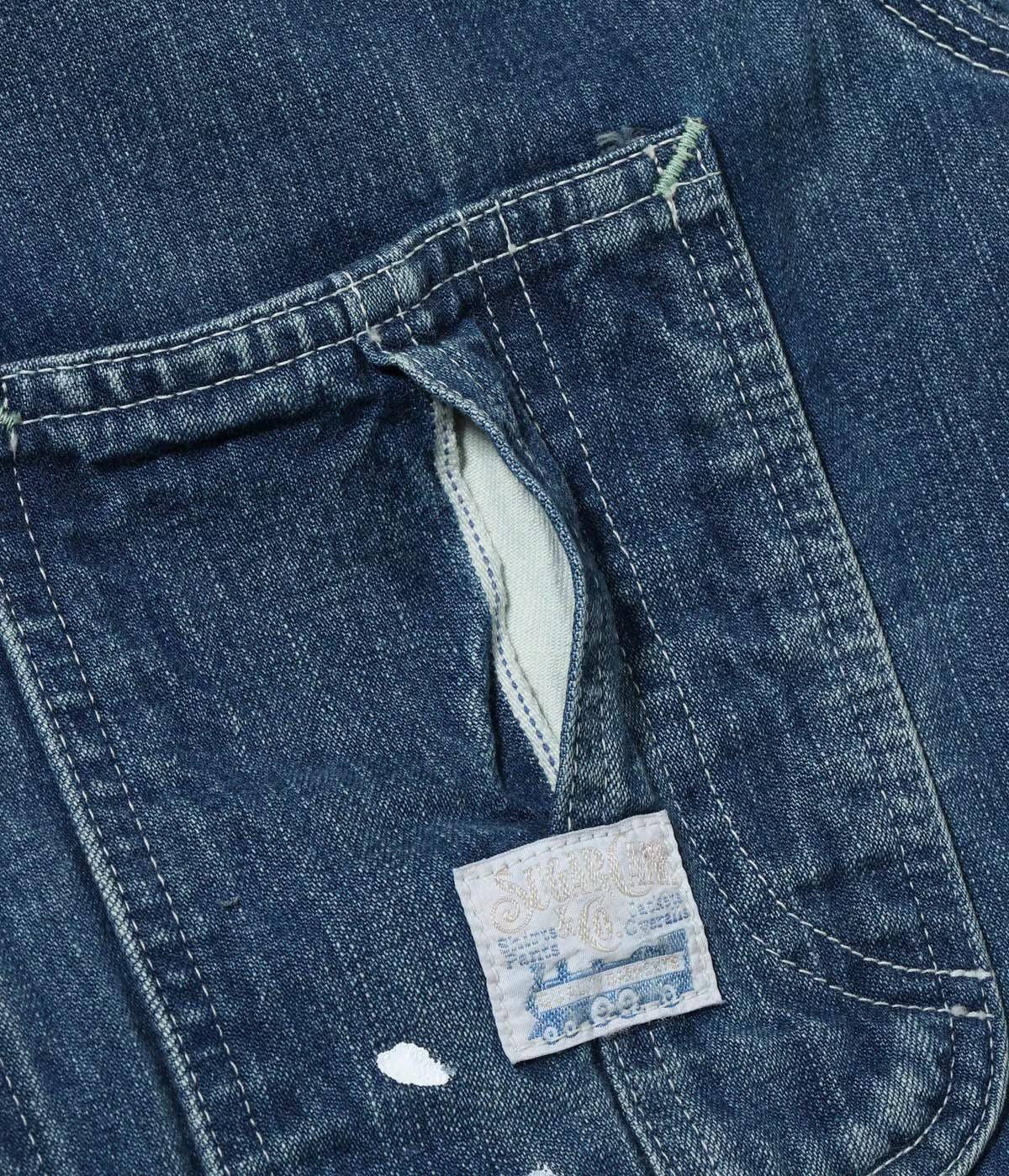 SUGAR CANE 11oz. BLUE DENIM WORK COAT AGED MODEL