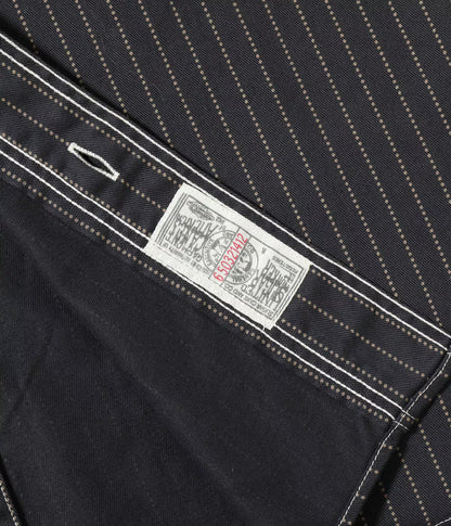 SUGAR CANE FICTION ROMANCE 8.5oz. WABASH STRIPE WORK SHIRT - BLACK